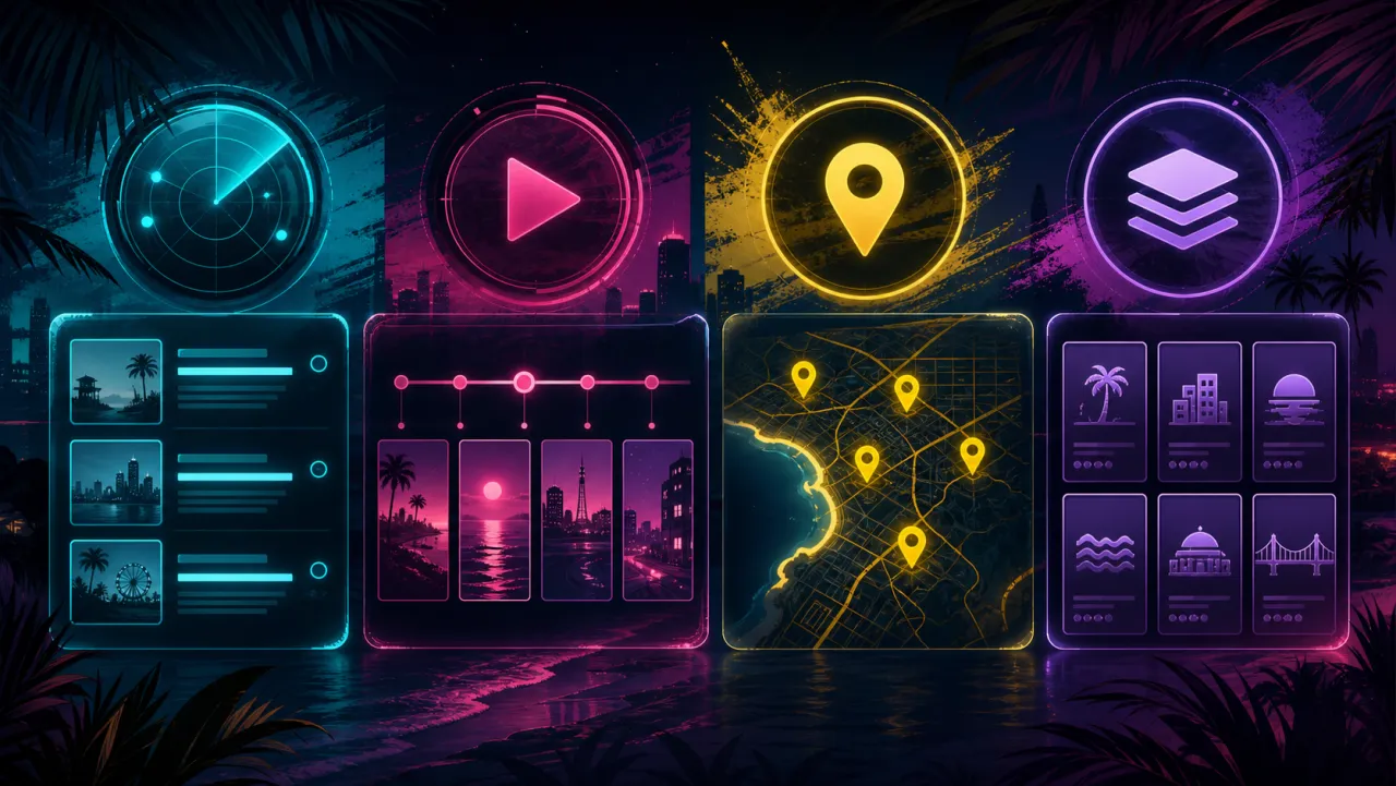 Original neon tracker dashboard art